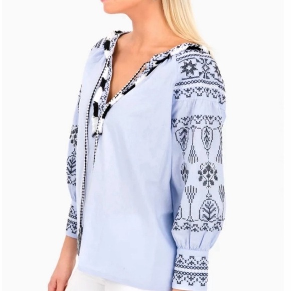 Free The Roses Gillian Peasant Blouse Top - Picture 4 of 7